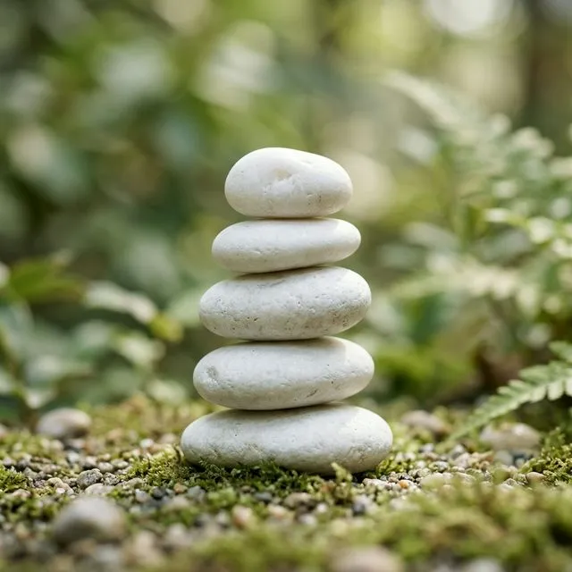 Gentle stacked smooth stones